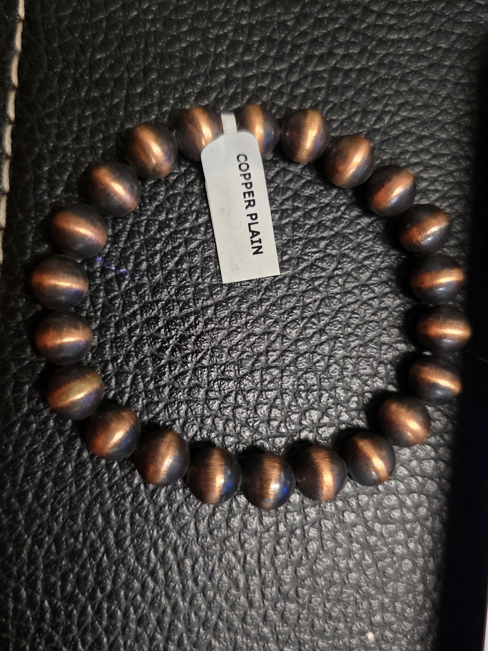 NWT 8mm Antique Copper Saucer Bead Stretch Bracelet Southwestern Boho MSRP $35